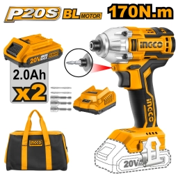 ATORNILLADOR DE IMPACTO 14 A BATERIA 20 VOLT P20S INGCO CIRLI2002 C 2BAT BRUSHLESS