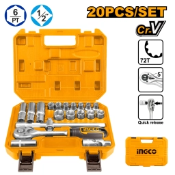 JUEGO DADOS 12 X 20 PCS INGCO HKTS12201
