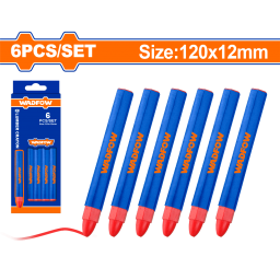 SET X 6 CRAYON DE MADERA MARCA CONCRETO CERAMICA METAL 120X12MM  WMB4506