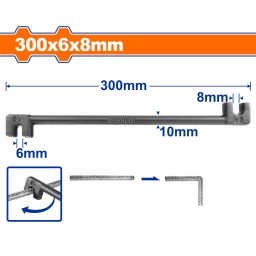 GRINFA BARRA DOBLADORA DE METAL 6X8MM 300MM WQB3330