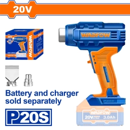 PISTOLA DE CALOR WADFOW A BATERIA 20V P20S 300/550�C 100/200 L/MIN WKH1501