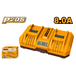 CARGADOR 20V DOBLE 8AH RAPIDO INGCO FCLI2082