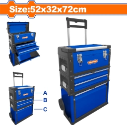 CARRO CAJA DE HERRAMIENTAS 3 PARTES METAL Y PLASTICO C RUEDAS WADFOW WTB6A72