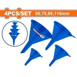 SET X4 EMBUDOS PLASTICOS 50,75,95,115 MM WUFS2304