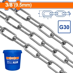 CADENA PATENTE G30 ESLABON SOLDADO 9.5MM 38 X 13MT WADFOW WTLT1B09