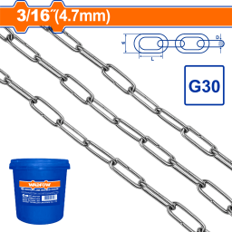 CADENA PATENTE G30 ESLABON SOLDADO 4.7MM 316 X 50MT WADFOW WTLT1B05