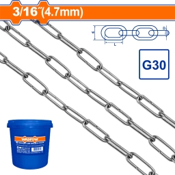 CADENA PATENTE G30 ESLABON SOLDADO 4.7MM 3/16" X 50MT WADFOW WTLT1B05