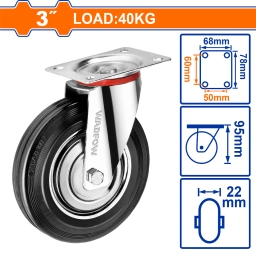 RUEDA METAL/GOMA GIRATORIA 3" WADFOW WJL3332