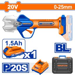 TIJERA DE PODA A BATERIA 20V P20S 0-25MM WADFOW  CON WJFPB25 CARG CON BAT + VALIJA