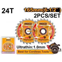 SET X2 DISCO 24 DIENTES 165MM 6 1/2" ULTRA FINO INGCO TSB1653