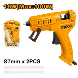 PISTOLA SILICONA CALIENTE 16W 100W MAX 7MM INGCO GG708