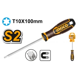 DESTORNILLADOR TORX S2 T10X100MM IMANTADO INGCO HSDX10100