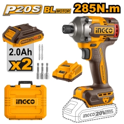 ATORNILLADOR DE IMPACTO A BATERIA 20V P20S CON 2 BAT CARG + VALIJA INGCO  CIRLI2028
