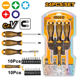 SET 24PCS  DESTORNILLADORES + PUNTAS INTERCAMBIABLES INGCO