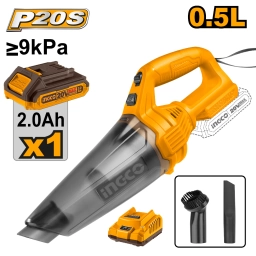 ASPIRADORA PARA AUTO A BATERIA 20V P20S C BATERIA CARGADOR INGCO CVLI20126
