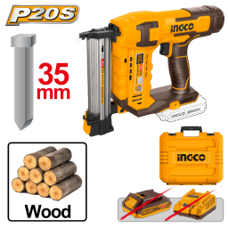CLAVADORA A BATERIA 20V P20S 35MM MADERA SIN BATERIA SIN CARG + VALIJA INGCO CBNLI3505