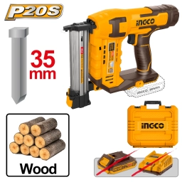 CLAVADORA A BATERIA 20V P20S 35MM MADERA SIN BATERIA SIN CARG + VALIJA INGCO CBNLI3505