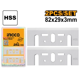 SET X 2 CUCHILLAS REPUESTO 82 X 29 X 3MM P CEPILLO DE CARPINTERO INGCO EPB820301