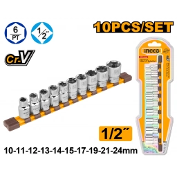 SET X 10 JUEGO DE DADOS CR V 1/2 INGCO HKTS12103