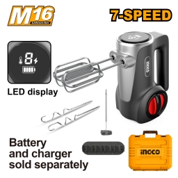 BATIDORA MANUAL A BATERIA 16V M16 SIN BAT  SIN CARG INGCO CHM022K
