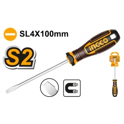 DESTORNILLADOR PALETA S2 SL 4X100MM IMANTADO INGCO HSDSL4100