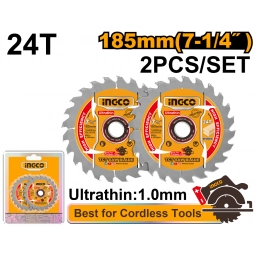SET X2 DISCOS P SIERRA CIRCULAR 7 1/4 ULTRAFINOS 24D INGCO TSB1853