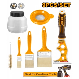 SET 9PCS PINTURA TACHO P PISTOLA + HERRAMIENTAS DE PINTAR INGCO AMGF0702 