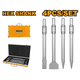 SET X 4 PUNTAS CINCEL ENC HEXAGONAL PARA DEMOLEDOR INGCO DBC0304375
