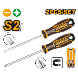 SET X 2 DESTORNILLADOR PALETA/PHILLIPS S2 IMANTADO INGCO HKSDS0228