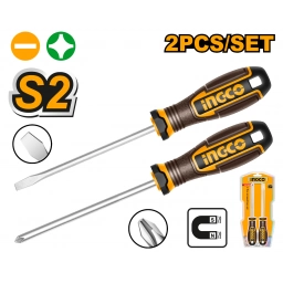 SET X 2 DESTORNILLADOR PALETA/PHILLIPS S2 IMANTADO INGCO HKSDS0228