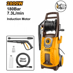 HIDROLAVADORA 180BAR INDUSTRIAL 2800W MOTOR INDUCCION INGCO HPWR28008