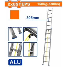 ESCALERA EXTENSIBLE 2 X 8 ESC 2 TRAMOS ALUMINIO WLD8H16 WADFOW