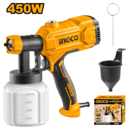 EQUIPO PISTOLA DE PINTAR ELECTRICA 450W INGCO SPG3508 TACHO PLASTICO 800ML
