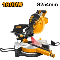 SIERRA INGLETADORA 10"(254MM) INGCO BM2S18004 DESLIZANTE 1800W 4500 RPM CORTE 90X305MM
