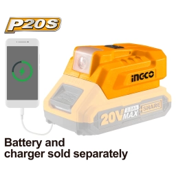 CARGADOR USB PARA BATERIA 20V P20S INGCO CUCLI2022
