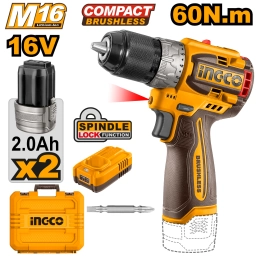 ATORNILLADOR COMPACT A BATERIA 16V M16 C 2 BAT CARG VALIJA INGCO CDLI16682