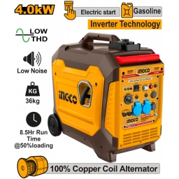 GENERADOR INVERTER 4.0 KW GASOLINA BAJO RUIDO ARRANQUE ELECTRICO INGCO GEI47506E 