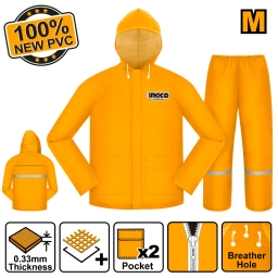EQUIPO DE LLUVIA CAMPERA Y PANTALON TALLE M INGCO HRCTSKT031.M