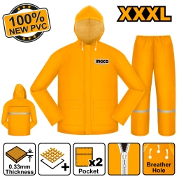 EQUIPO DE LLUVIA CAMPERA Y PANTALON TALLE XXL INGCO HRCTSKT031.XXL