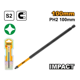 PUNTA IMPACTO ALARGADA S2 PH2 X 100MM IMANTADA INGCO SDBIM71PH2100 