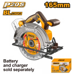 SIERRA CIRCULAR A BATERIA 20V BATERIA P20S 165MM BRUSHLESS MOTOR SIN CARG SIN BAT INGCO CSLI1652
