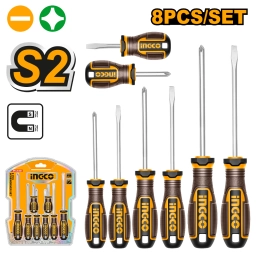 SET X 8 DESTORNILLADORES S2 PHILLIPS Y PALETA INGCO HKSDS0828