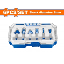 SET DE 6 FRESAS 8MM PARA ROUTER WADFOW WRKSR0108