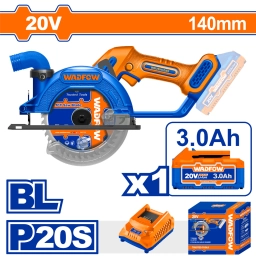 SIERRA CIRCULAR A BATERIA 20V BATERIA P20S 140MM C BAT 3.0AH Y CARG WADFOW WLWP5631