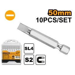 SET X 10 PUNTA ATORNILLADOR CHATA SL6.0X1.0  50MM INGCO SDB11SL423