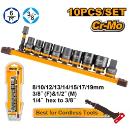 SET X 10 DADOS DE IMPACTO 38 INGCO HKISSD38104