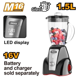 LICUADORA 1.5LT A BATERIA 16V LED DISPLAY INGCO CJB050K