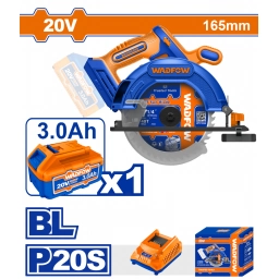SIERRA CIRCULAR A BATERIA 20V 165MM C BAT Y CARG BRUSHLESS WADFOW WLWP5521