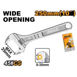 LLAVE FRANCESA AJUSTABLE 10"(25CM) INGCO HADW131102 ABRE 30MM
