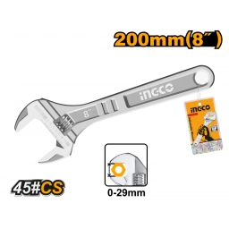 LLAVE FRANCESA AJUSTABLE 8"(20CM) INGCO HADW131082 ABRE 24MM